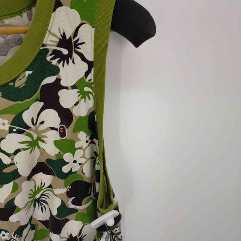 アベイシングエイプ A BATHING APE 総柄リーフデザインタンクトップ メンズ import:L