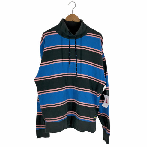 リーバイス Levis RELAXED FUNNEL NECK HOODIE SWEATSHIRT モックネック ドローコード付き ボーダー柄 プルオーバー メンズ JPN:M