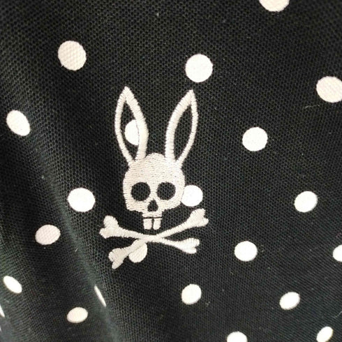 サイコバニー Psycho Bunny ドット柄 ロゴ刺繍ポロシャツ メンズ import:M