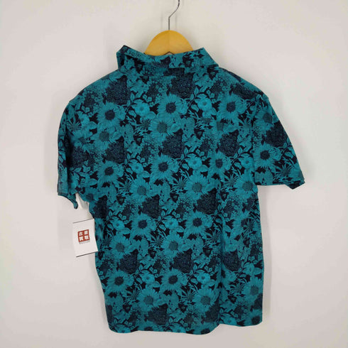 フランダースリネンプロダクツ FLANDERS LINEN PRODUCTS フラワーデザインリネンポロシャツ メンズ import:L