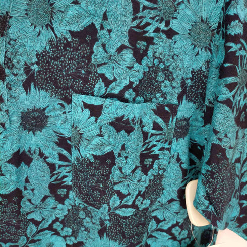 フランダースリネンプロダクツ FLANDERS LINEN PRODUCTS フラワーデザインリネンポロシャツ メンズ LL