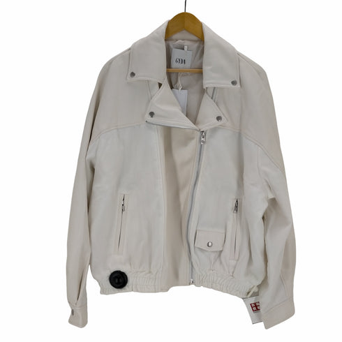 ジェイダ GYDA BACK LOGO MATERIALフェイクレザーライダースジャケット レディース FREE