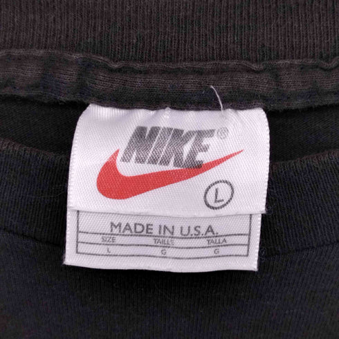 ナイキ NIKE 90S 銀タグ USA製 刺繍ロゴ クルーネック Tシャツ メンズ import:L