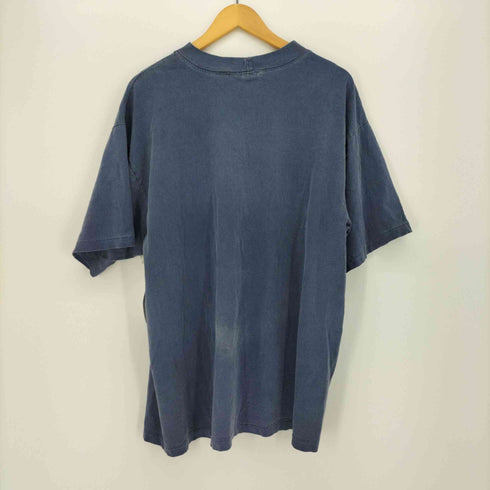 B.U.M.EQUIPMENT 90S USA製 後染め 刺繍ロゴ クルーネック S/S Tシャツ メンズ import:L