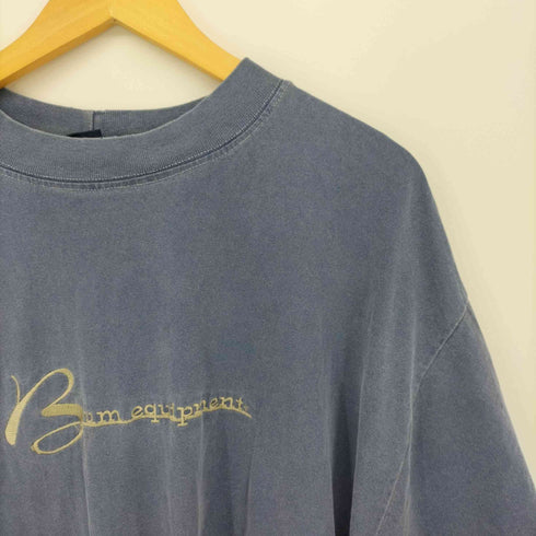 B.U.M.EQUIPMENT 90S USA製 後染め 刺繍ロゴ クルーネック S/S Tシャツ メンズ import:L