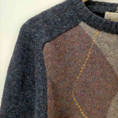 {CATTIVO SHETLAND PURE WOOL アーガイル柄 ニット メンズ import:L