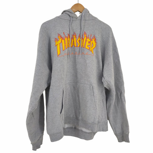 スラッシャー THRASHER 00S スペードタグ ファイヤーパターンロゴ パーカー メンズ import:L