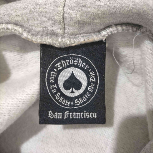 スラッシャー THRASHER 00S スペードタグ ファイヤーパターンロゴ パーカー メンズ import:L