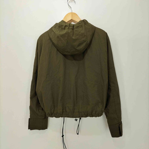ザラ ZARA Y2K フード付き撥水ナイロンジャケット 裾ドローコード 短丈 レディース import:S