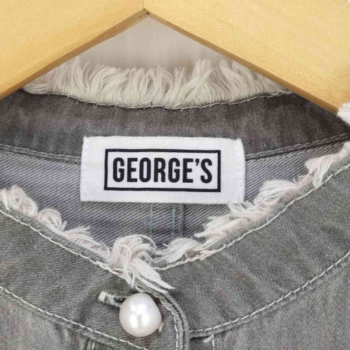 ジョージズ GEORGE'S ハンチ hunch 綿100% デニムスタンドカラー ビッグシャツ レディース FREE