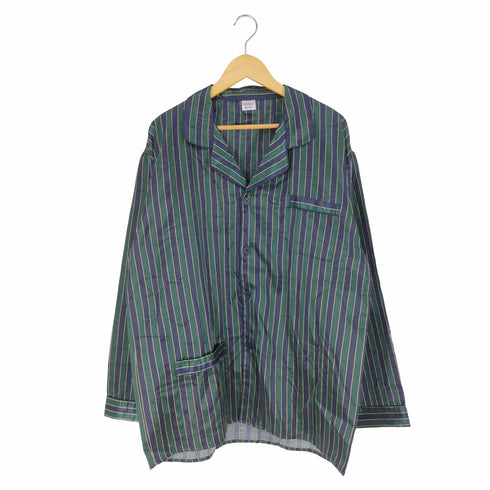 Luigi Tomasi サテン ストライプ パジャマシャツ メンズ import:XL
