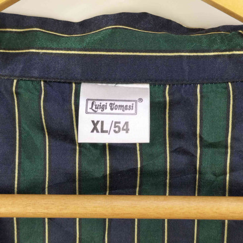 Luigi Tomasi サテン ストライプ パジャマシャツ メンズ import:XL