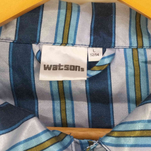 watsons サテン ストライプ パジャマシャツ メンズ import:L