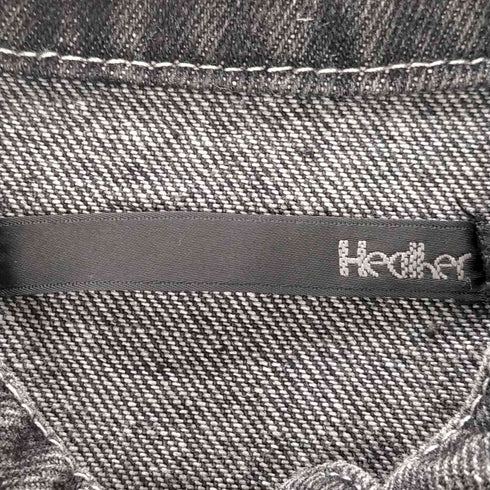ヘザー Heather ノーカラー オーバーサイズデニムジャケット レディース FREE