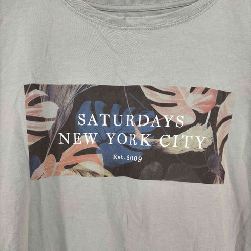 サタデーズニューヨークシティ Saturdays New York City リーフプリント クルーネックTシャツ メンズ import:M