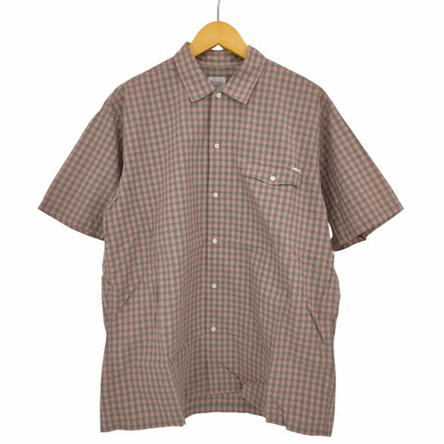 パパス papas コットン チェック 半袖シャツ メンズ import:M