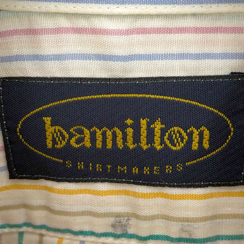 ハミルトン HAMILTON マルチボーダー ボタンダウンシャツ メンズ 38
