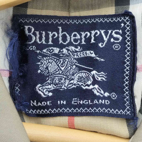 バーバリーズ BURBERRYS イングランド製 裏地ノバチェック 比翼 ステンカラーコート メンズ