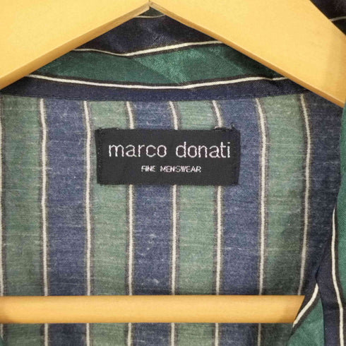 marco donati サテン ストライプ パジャマシャツ メンズ 52/54