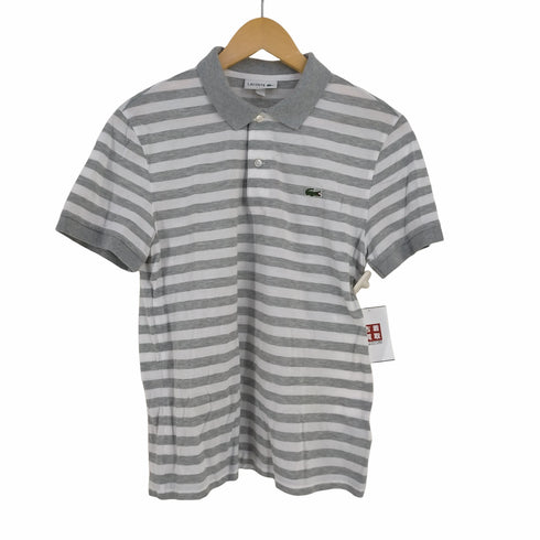 ラコステ LACOSTE SLIM FIT ノーティカルボーダーポロ レディース US:4