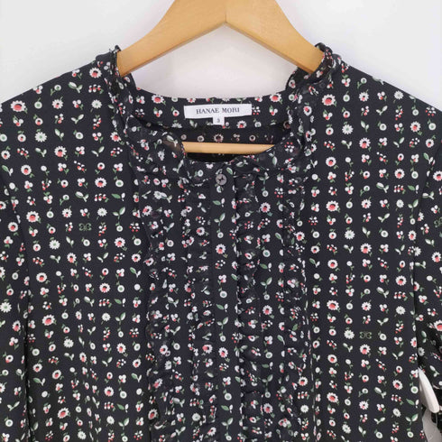 ハナエモリ HANAE MORI 花柄 ピンタック フリルブラウス レディース JPN:3
