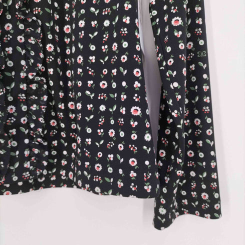 ハナエモリ HANAE MORI 花柄 ピンタック フリルブラウス レディース JPN:3