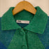 ザラ ZARA アーガイル柄 クロップドニットポロシャツ メンズ import:S