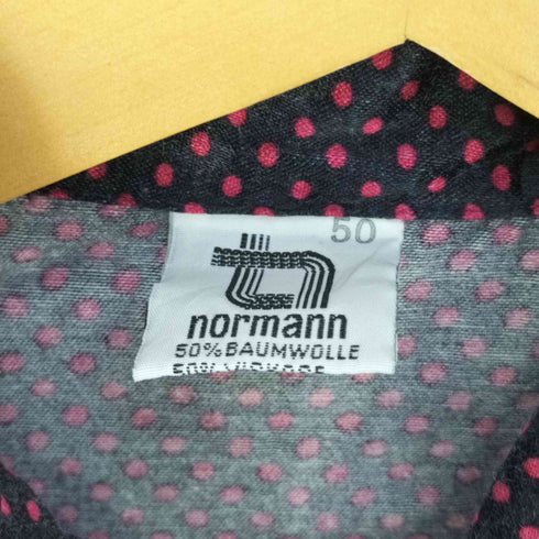 normann サテン ドット パジャマシャツ メンズ 50