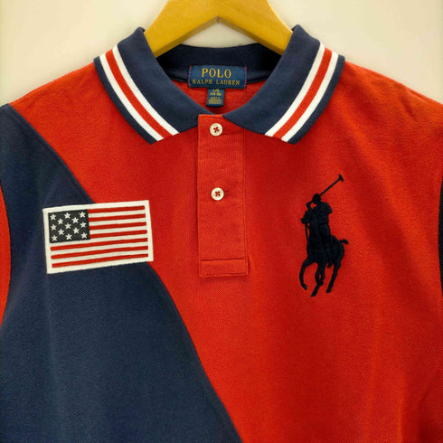 ポロラルフローレン POLO RALPH LAUREN カンボジア製 アメリカ国旗 ポロシャツ メンズ JPN:L