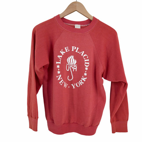 スポーツウェア sports wear USA製 LAKE PLACID NEW YORK ラグランスウェット メンズ import:L