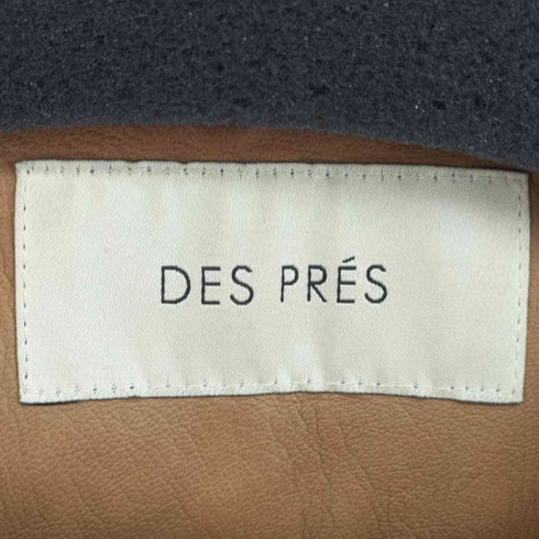 デプレ DES PRES ノーカラー ラムレザージャケット レディース