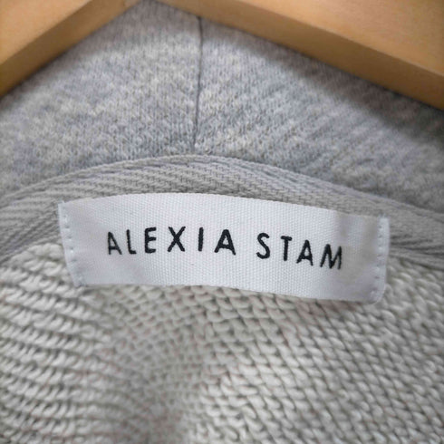 アリシアスタン ALEXIA STAM ロゴ刺繍ショートプルオーバーパーカー レディース