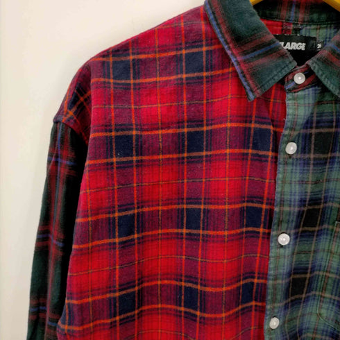エクストララージ X-LARGE L/S チェック柄パッチワークシャツ メンズ JPN:M