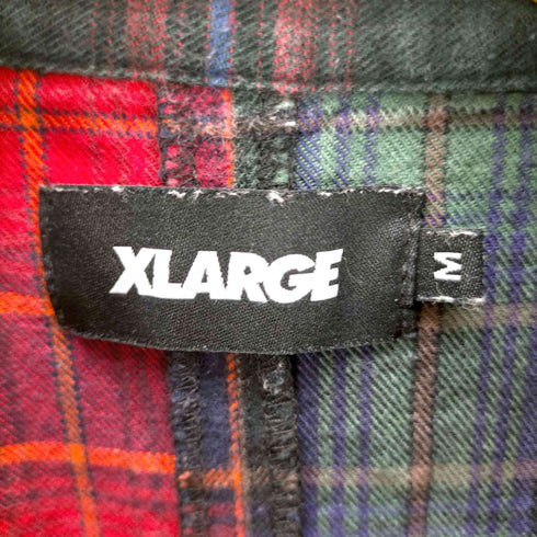 エクストララージ X-LARGE L/S チェック柄パッチワークシャツ メンズ JPN:M