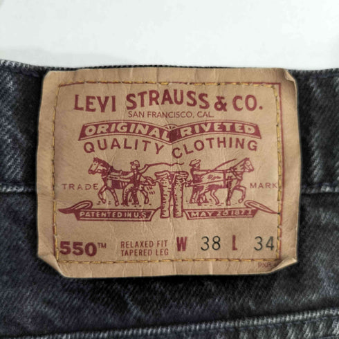 リーバイス Levis USA製 ボタン裏553刻印 550 後染め ブラックテーパードデニム メンズ 38inch