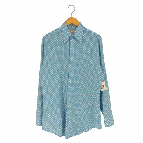 シアーズ Sears KINGS ROAD 水玉 ドット ポリエステルシャツ メンズ import:M