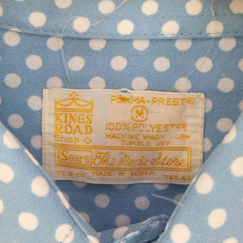シアーズ Sears KINGS ROAD 水玉 ドット ポリエステルシャツ メンズ import:M