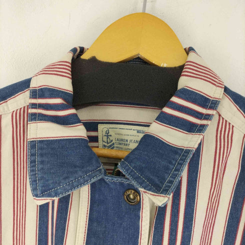 ローレンジーンズカンパニー LAUREN JEANS COMPANY トリコカラー ストライプ デニム カバーオール レディース JPN:L
