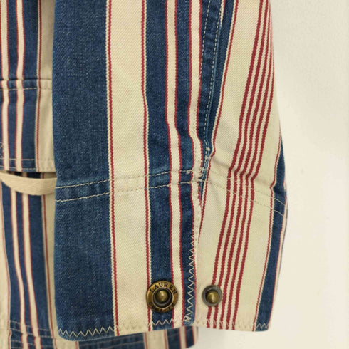ローレンジーンズカンパニー LAUREN JEANS COMPANY トリコカラー ストライプ デニム カバーオール レディース JPN:L
