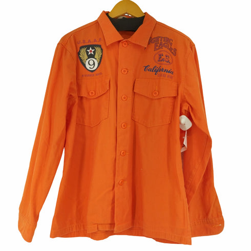 アヴィレックス AVIREX IGHTING EAGLES ロゴ プリント ミリタリー シャツジャケット メンズ JPN:XL
