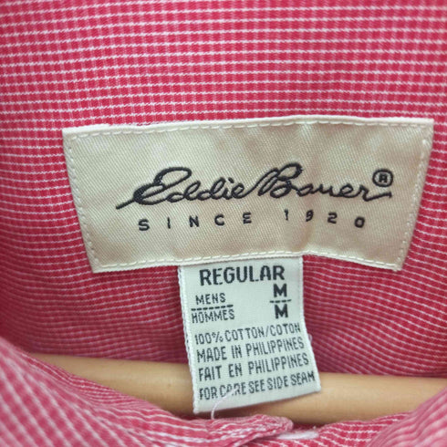 エディーバウアー Eddie Bauer 90S 白タグ チェック レギュラーカラー シャツ メンズ import:M