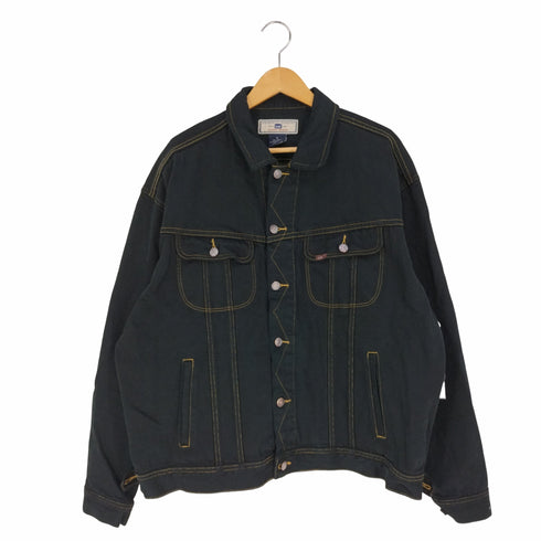 リー Lee 00s オーバーサイズ ブラックデニムジャケット トラッカージャケット メンズ import:XL
