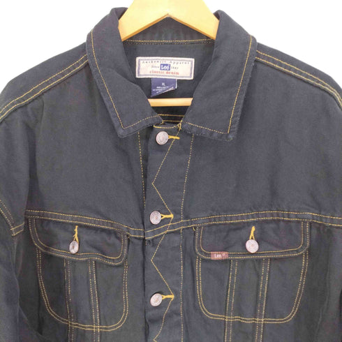 リー Lee 00s オーバーサイズ ブラックデニムジャケット トラッカージャケット メンズ import:XL