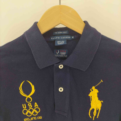 ラルフローレン RALPH LAUREN THE SKINNY POLO スポーツ 大会 ビッグポニー 刺繍 ポロシャツ レディース import:M