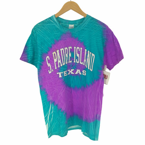 GILDANボディ S PADRE ISLAND TEXAS プリント タイダイ染 Tシャツ メンズ import:M