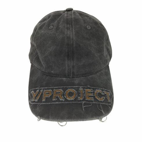 ワイプロジェクト Y/PROJECT Baseball Cap Vintage Black ロゴ刺繍 6パネル ベースボール キャップ メンズ