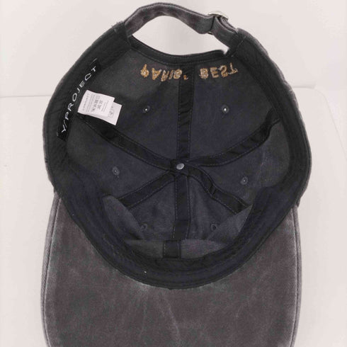 ワイプロジェクト Y/PROJECT Baseball Cap Vintage Black ロゴ刺繍 6パネル ベースボール キャップ メンズ