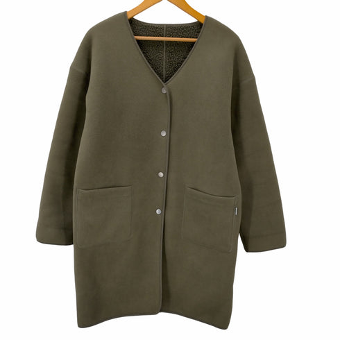 エディーバウアー Eddie Bauer ノーカラーボアリバーシブルコート レディース PM