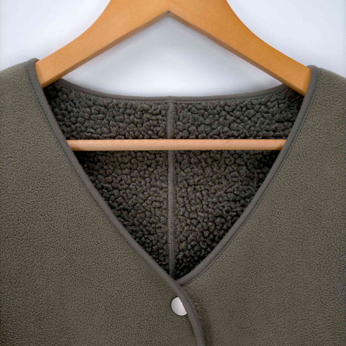 エディーバウアー Eddie Bauer ノーカラーボアリバーシブルコート レディース PM