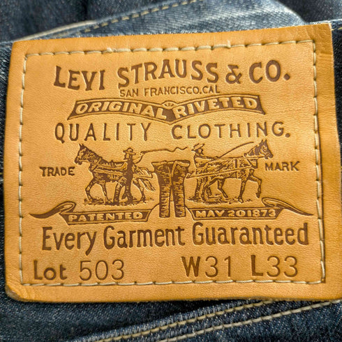 リーバイス Levis 503 CLASSICモデル 裏地ヒッコリー ジップフライデニムパンツ メンズ W31